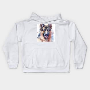 German Shepherd Watercolor - Gift For Dog Lovers Kids Hoodie